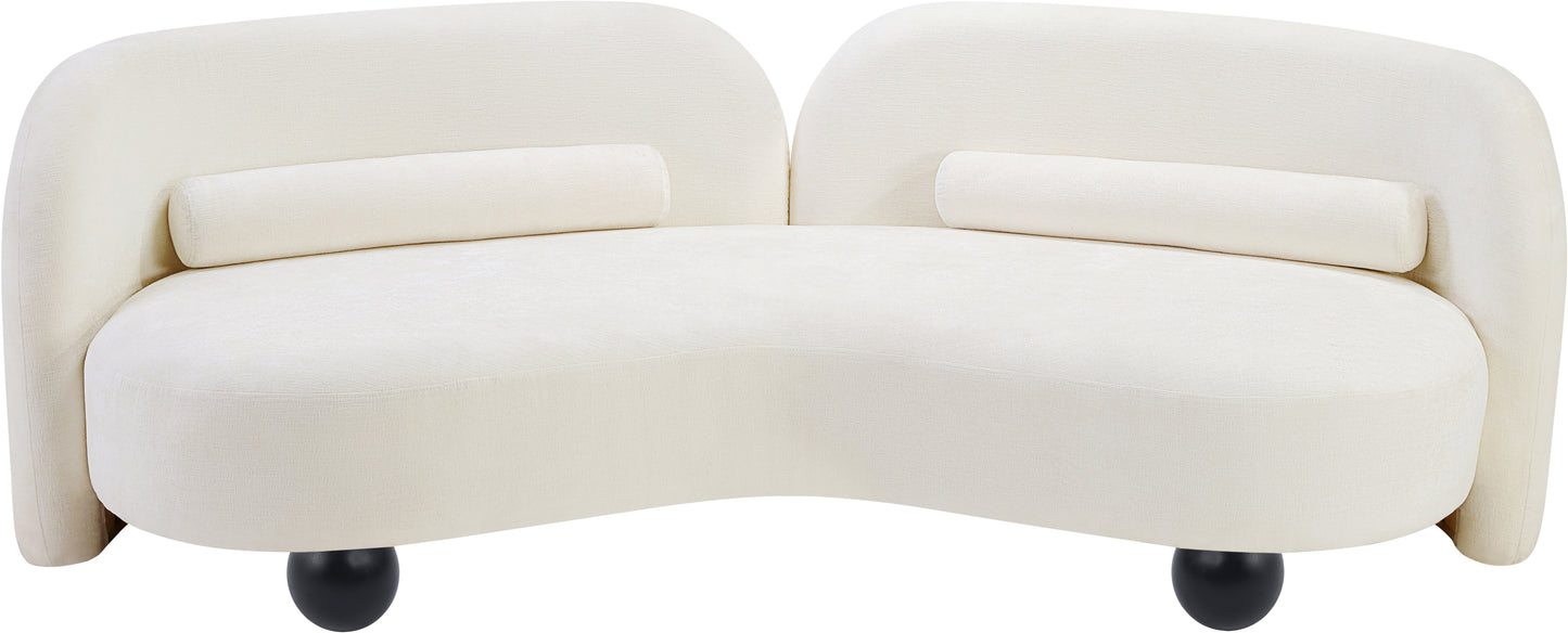 harlow cream chenille fabric sofa