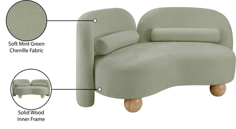 Camden 64" Mint Chenille Fabric Upholstered Loveseat, 1 Piece