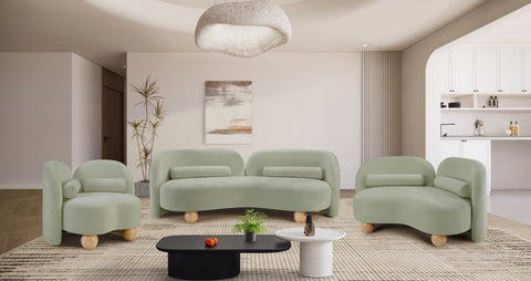 Camden 64" Mint Chenille Fabric Upholstered Loveseat, 1 Piece