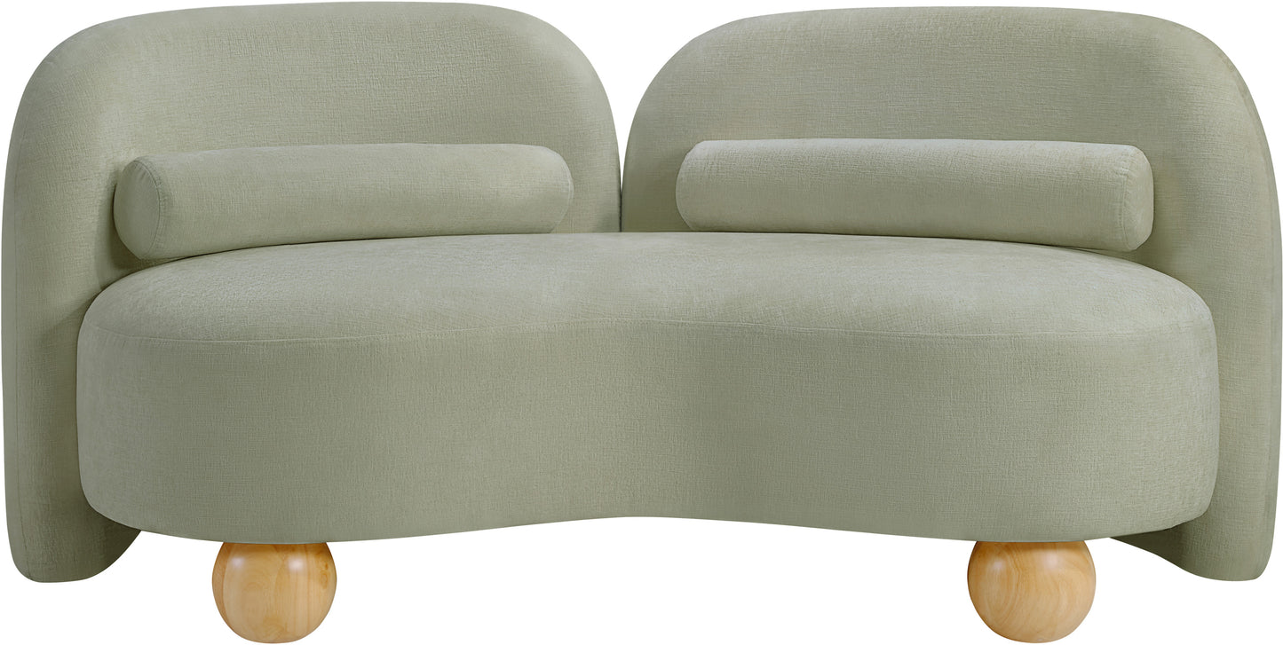 harlow mint chenille fabric loveseat