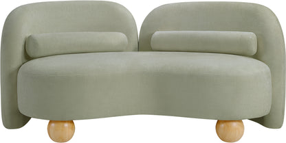 Harlow Mint Chenille Fabric Loveseat