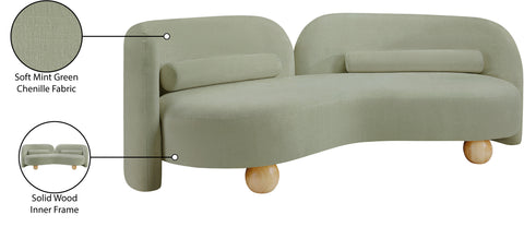 Camden 89" Mint Chenille Fabric Upholstered Sofa, 1 Piece