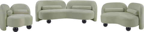 Camden 89" Mint Chenille Fabric Upholstered Sofa, 1 Piece