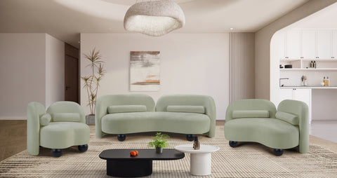 Camden 89" Mint Chenille Fabric Upholstered Sofa, 1 Piece