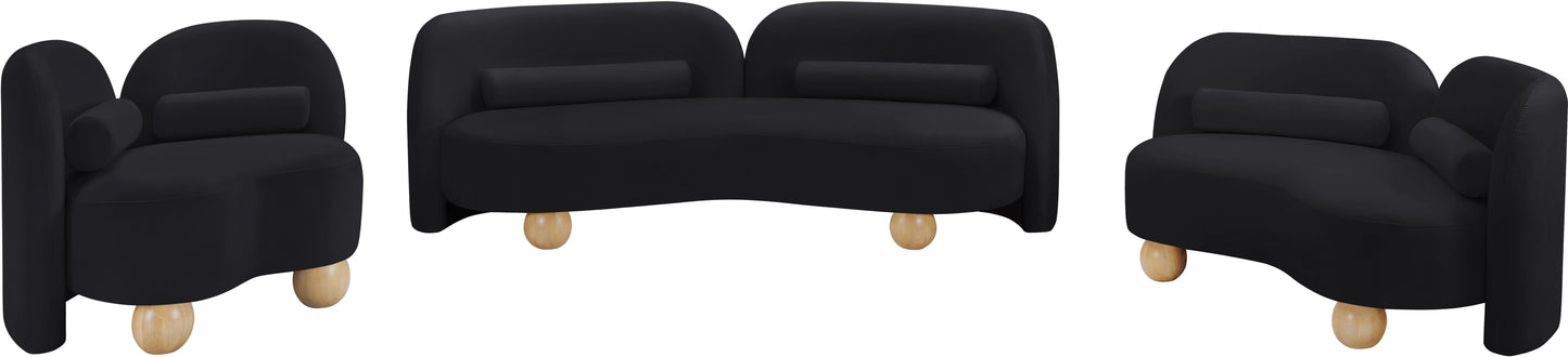 harlow black velvet chair