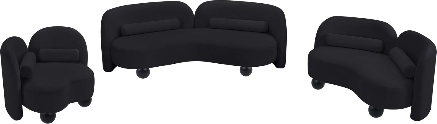 harlow black velvet chair