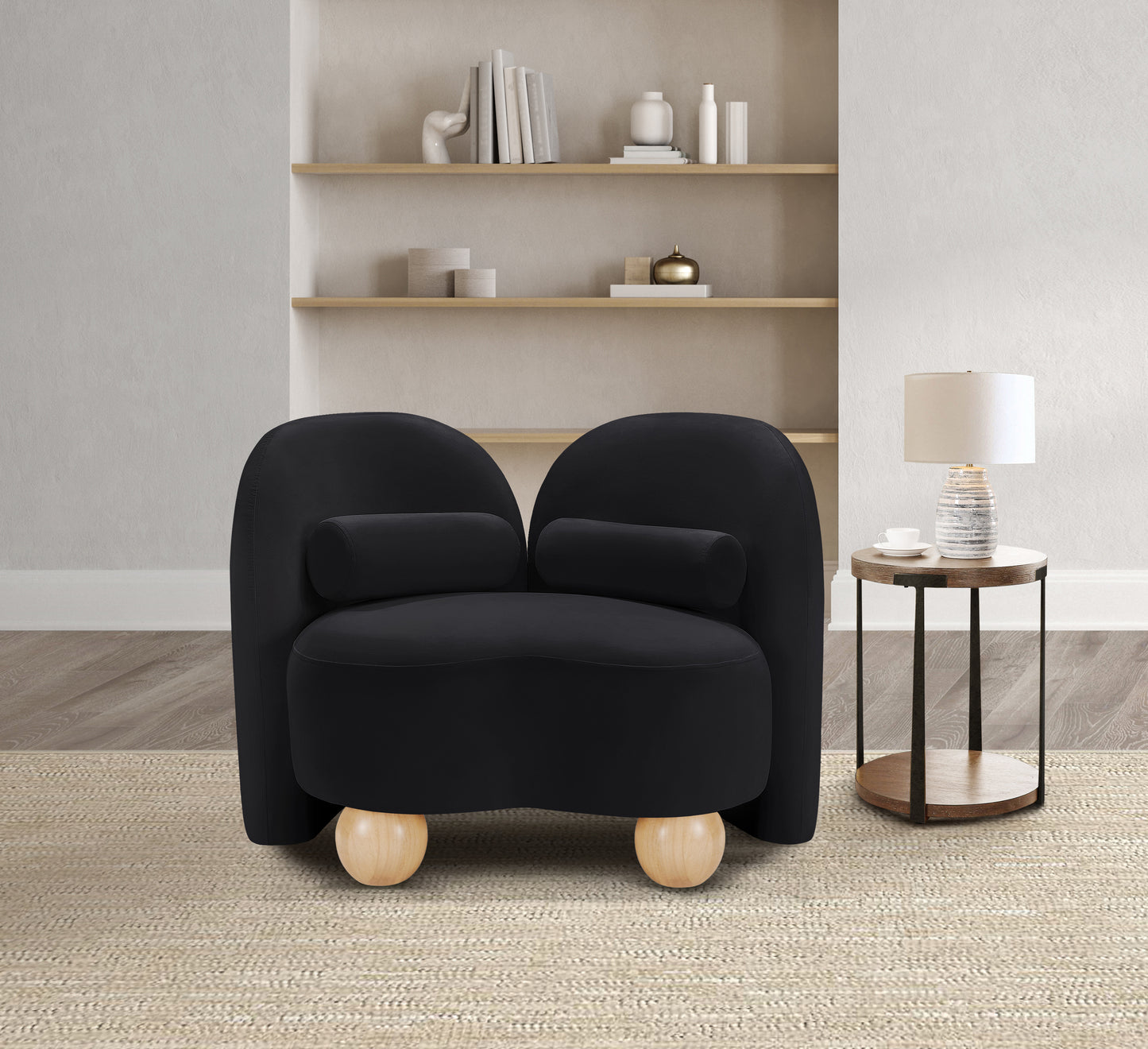 harlow black velvet chair