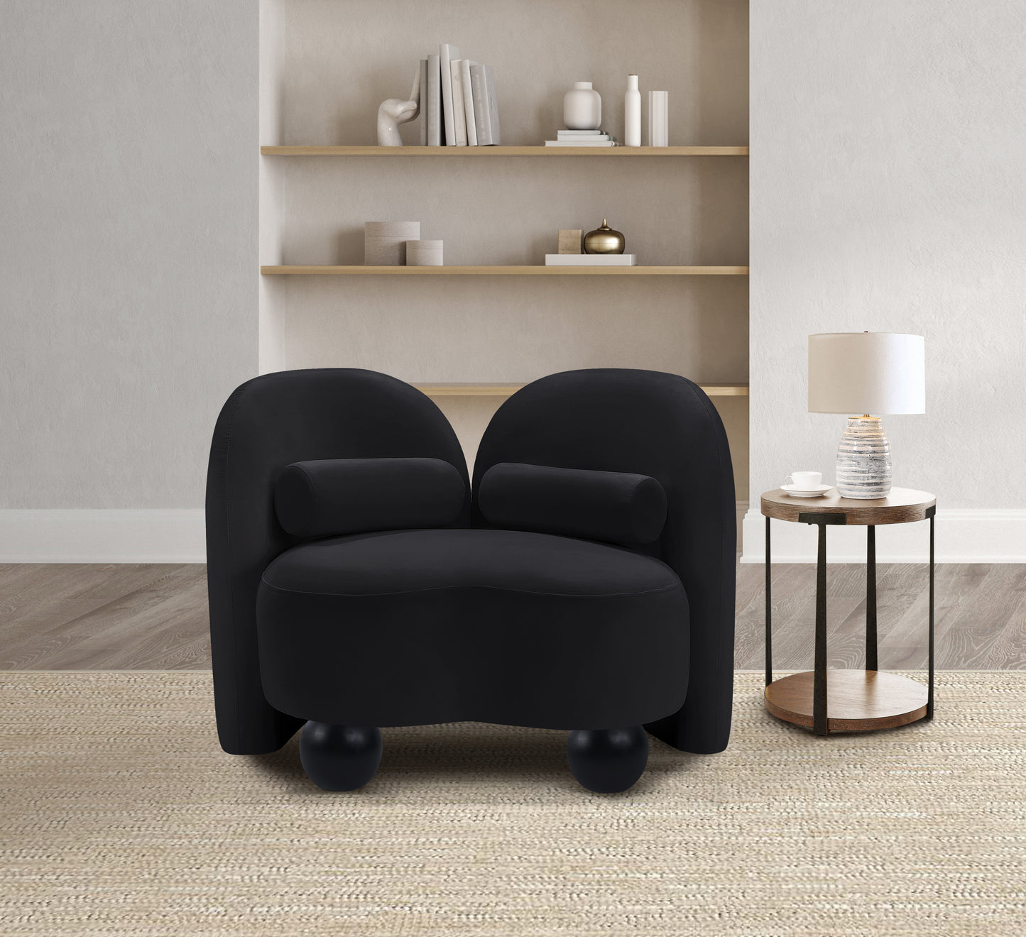 harlow black velvet chair