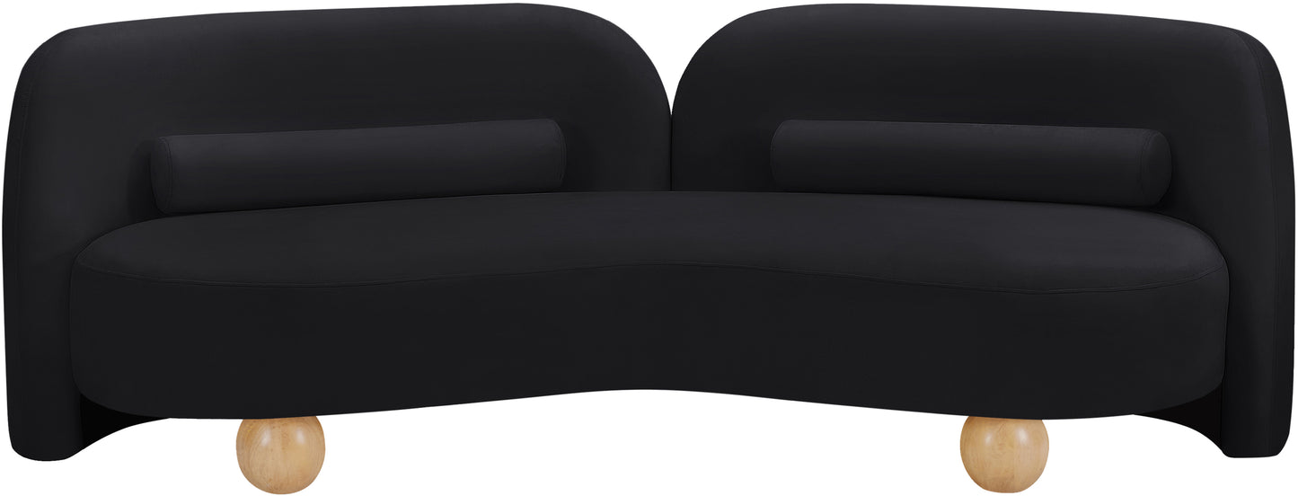 harlow black velvet sofa