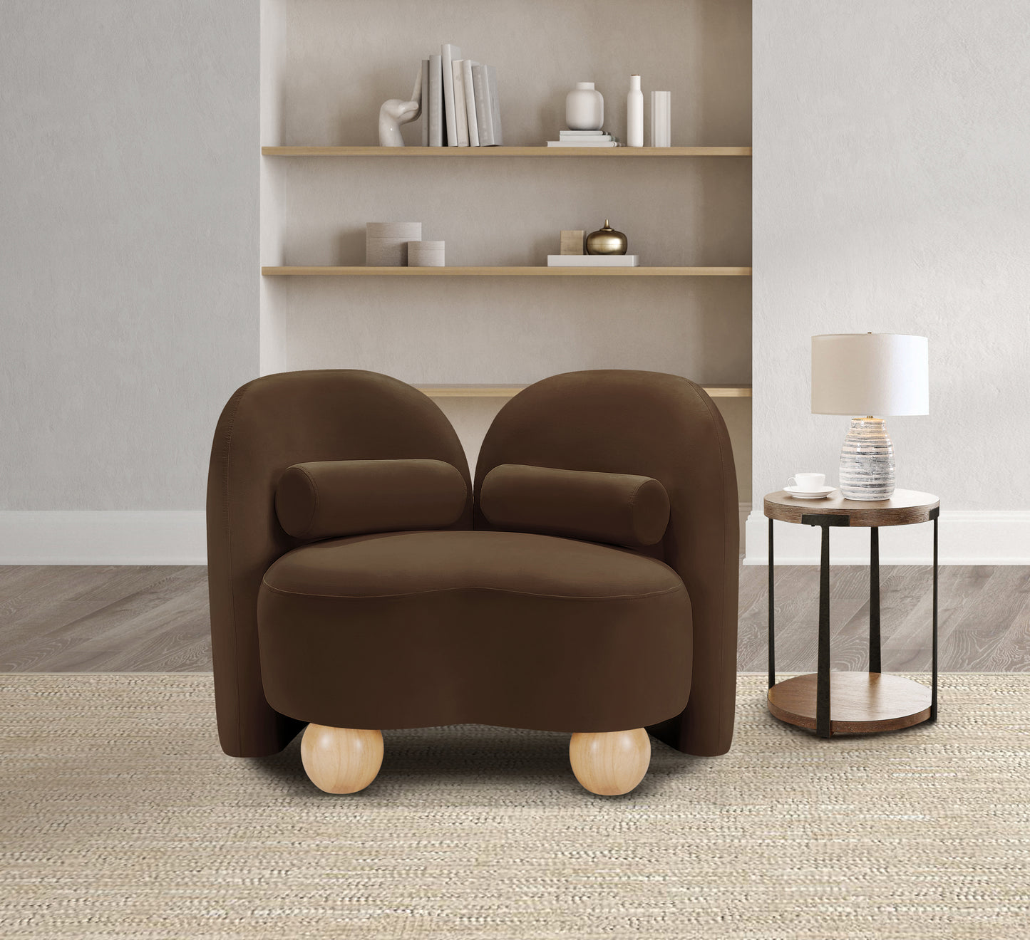 harlow brown velvet chair