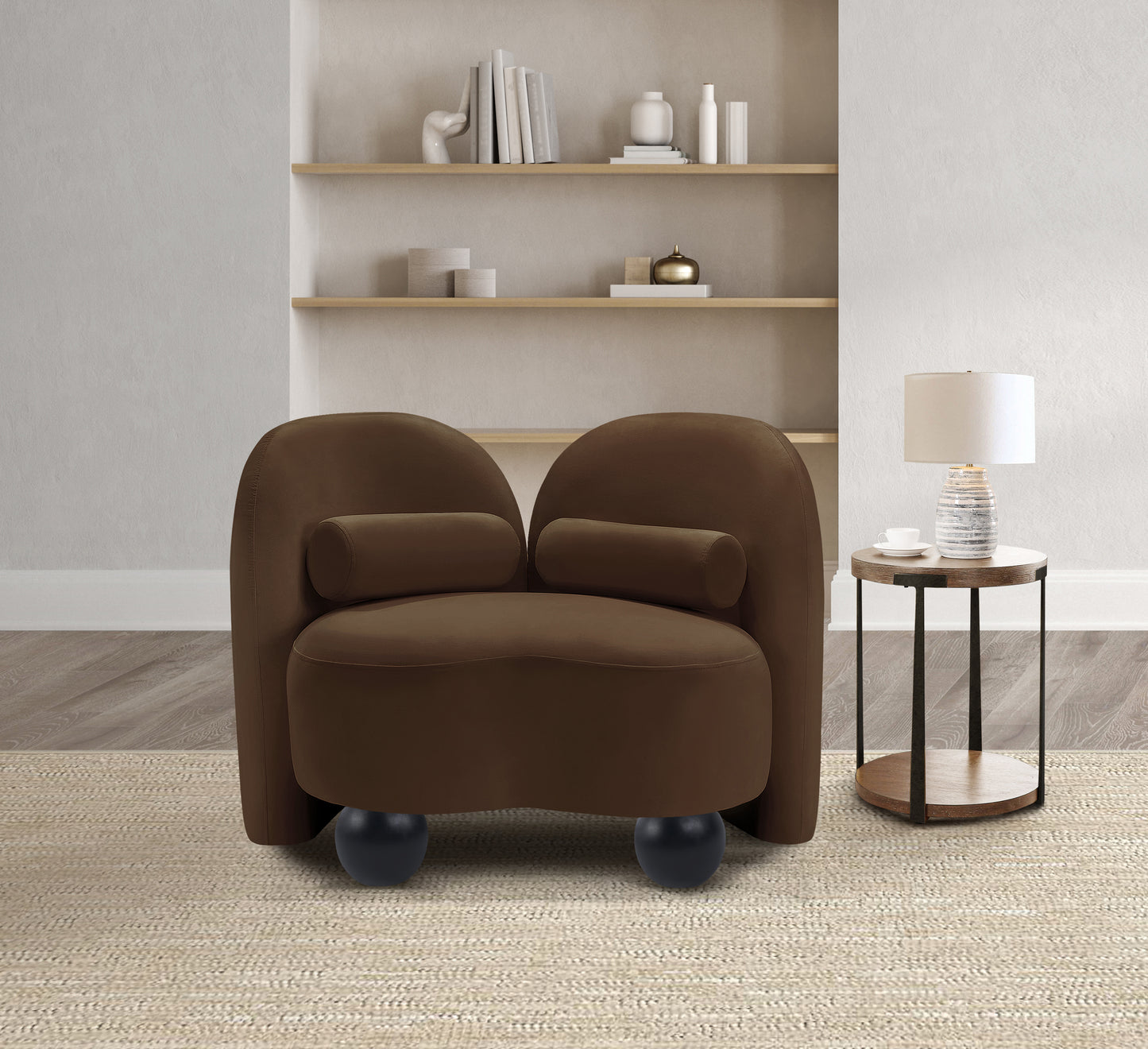 harlow brown velvet chair