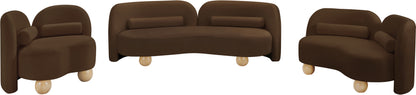 Harlow Brown Velvet Loveseat