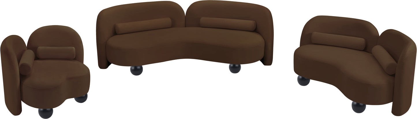 harlow brown velvet loveseat