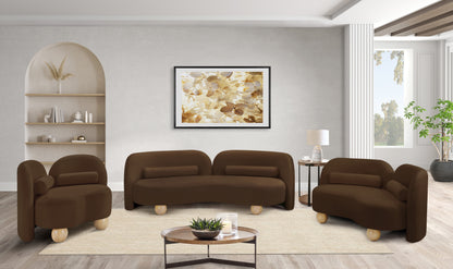 Harlow Brown Velvet Loveseat