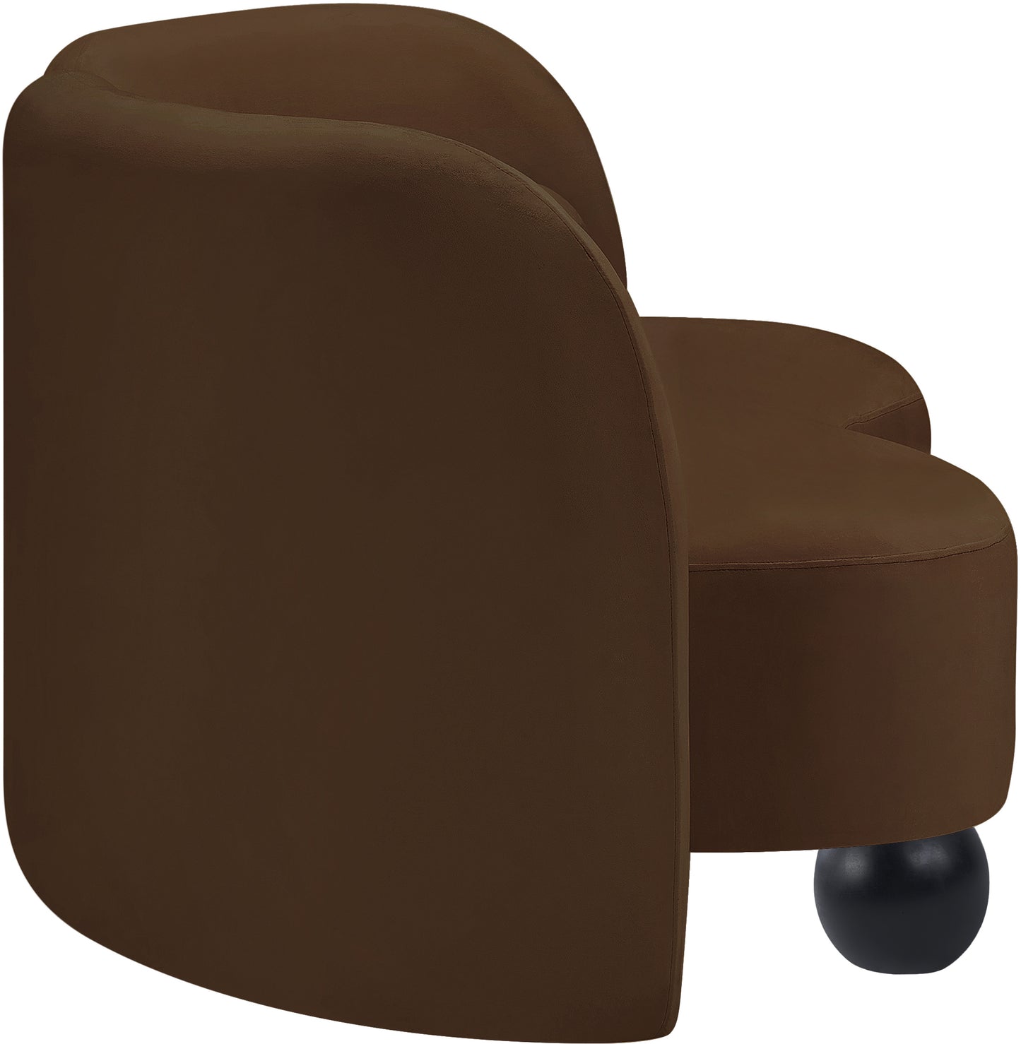 harlow brown velvet loveseat