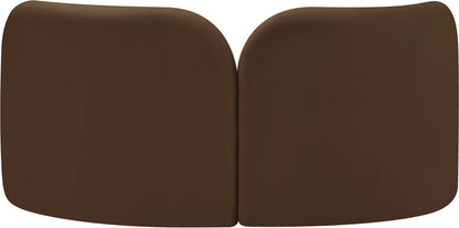 Harlow Brown Velvet Loveseat