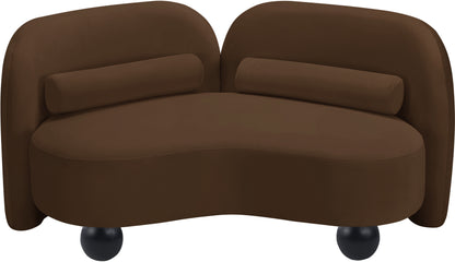 Harlow Brown Velvet Loveseat