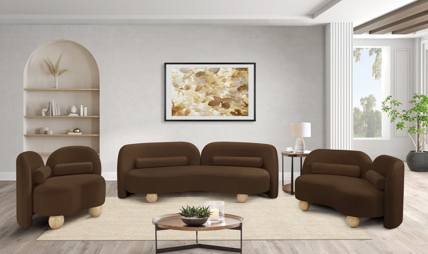 harlow brown velvet sofa