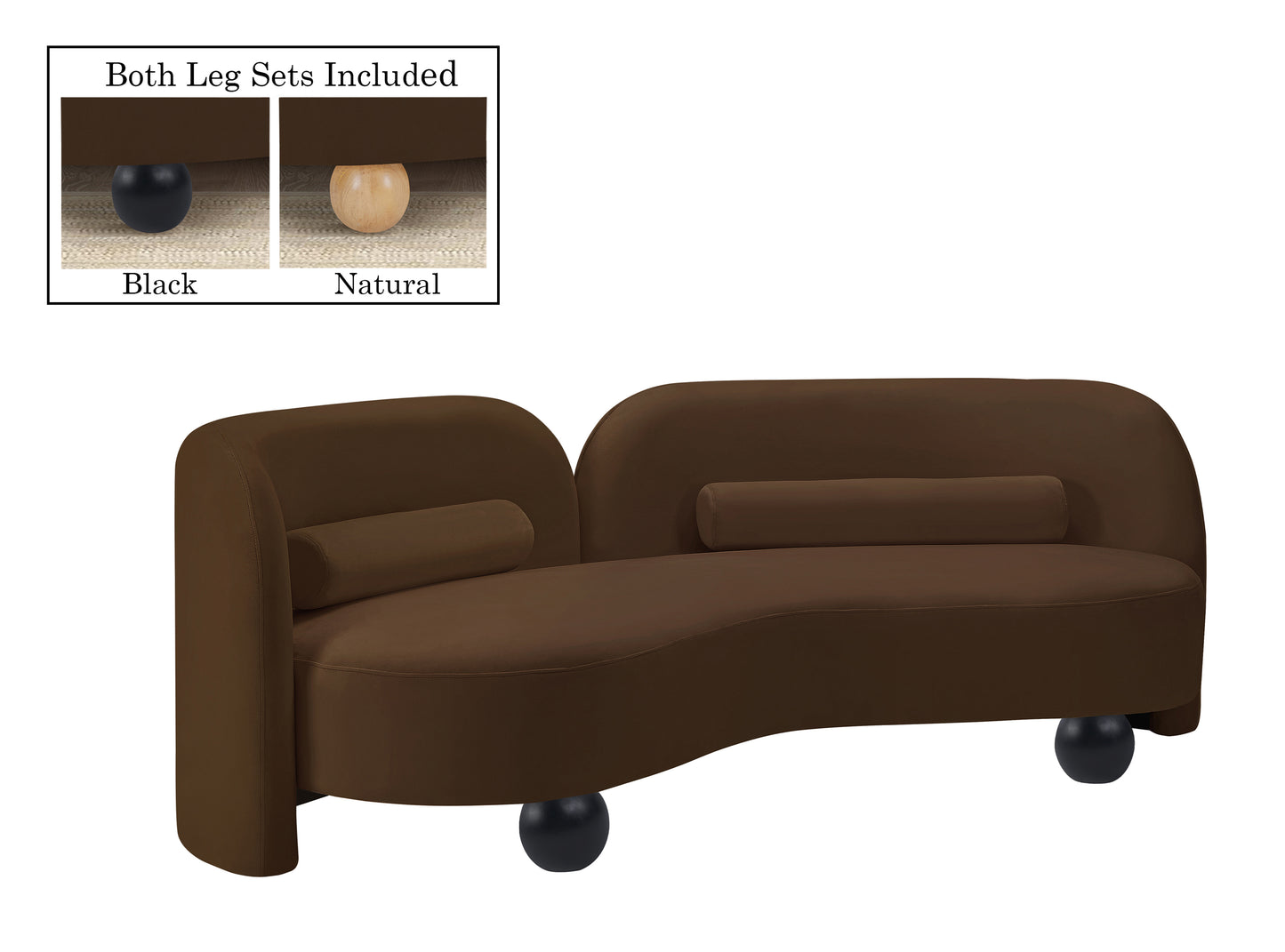 harlow brown velvet sofa