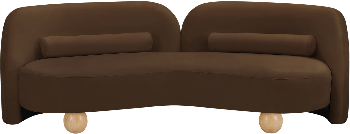 harlow brown velvet sofa