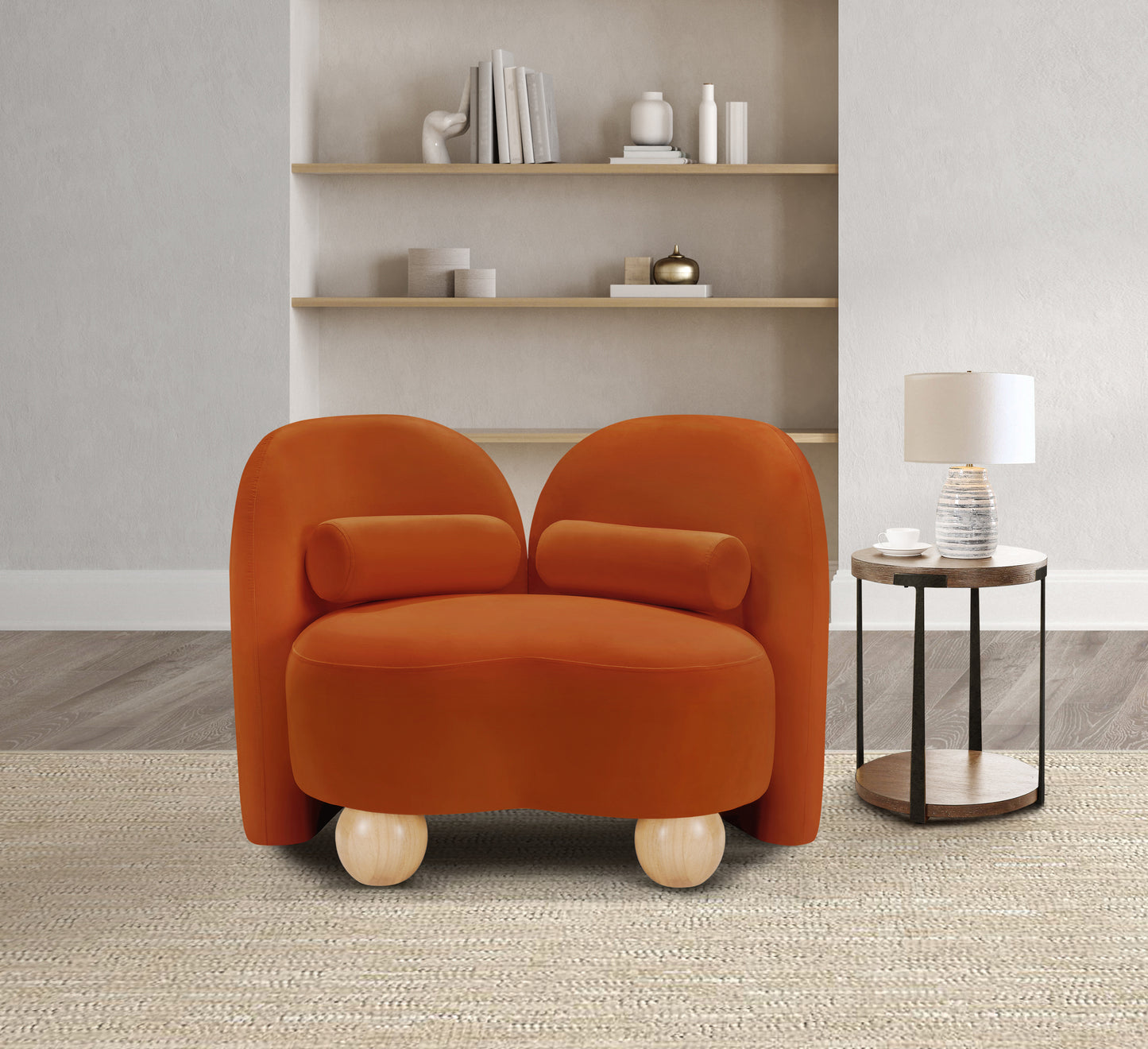 harlow cognac velvet chair