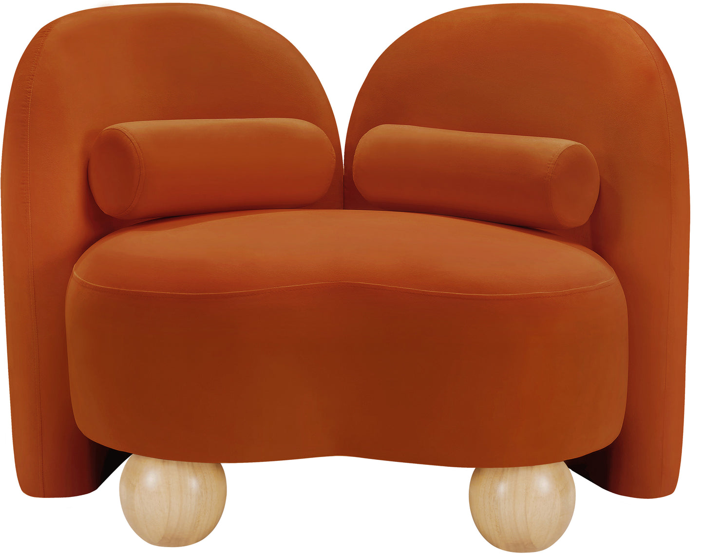 harlow cognac velvet chair