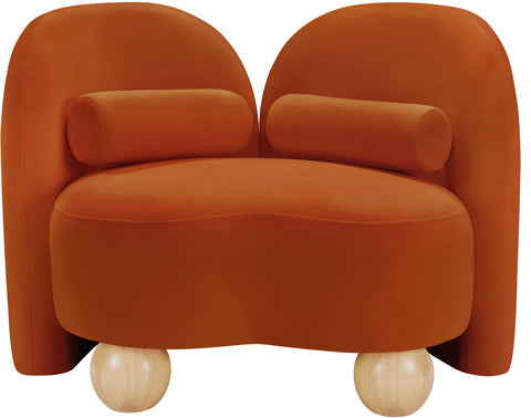 Harlow Cognac Velvet Chair