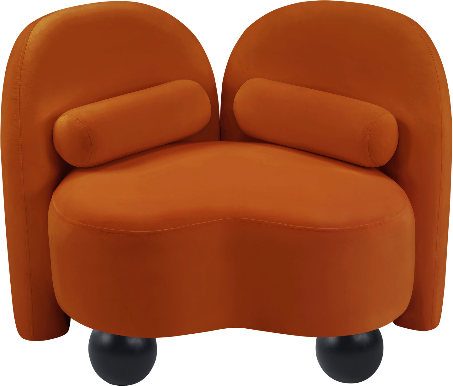 harlow cognac velvet chair