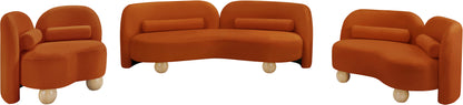 Harlow Cognac Velvet Loveseat