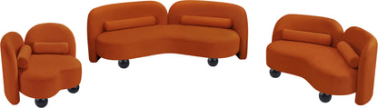 Harlow Cognac Velvet Loveseat