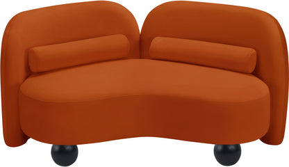 Harlow Cognac Velvet Loveseat