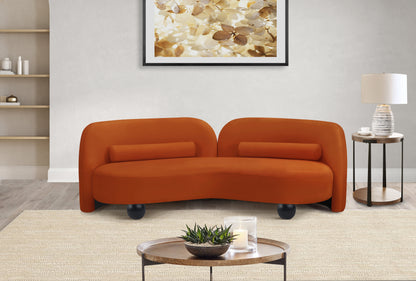 Harlow Cognac Velvet Sofa