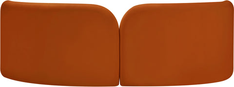 Harlow Cognac Velvet Sofa