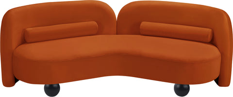 Harlow Cognac Velvet Sofa