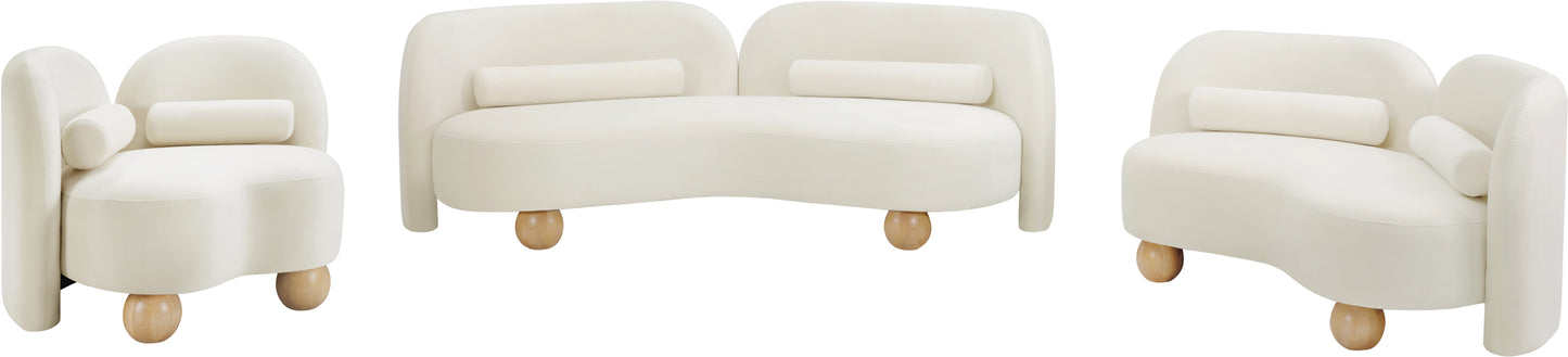 harlow cream velvet loveseat