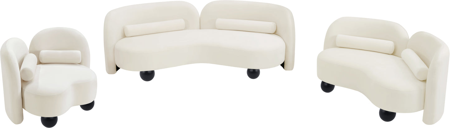 harlow cream velvet loveseat