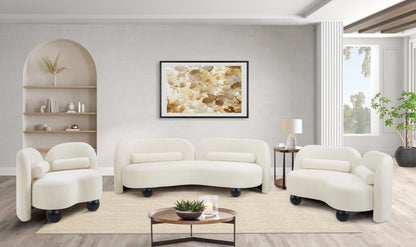 Harlow Cream Velvet Loveseat