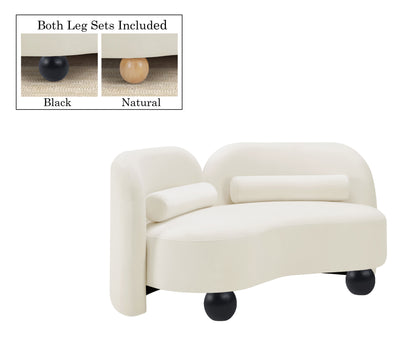 Harlow Cream Velvet Loveseat