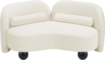 Harlow Cream Velvet Loveseat