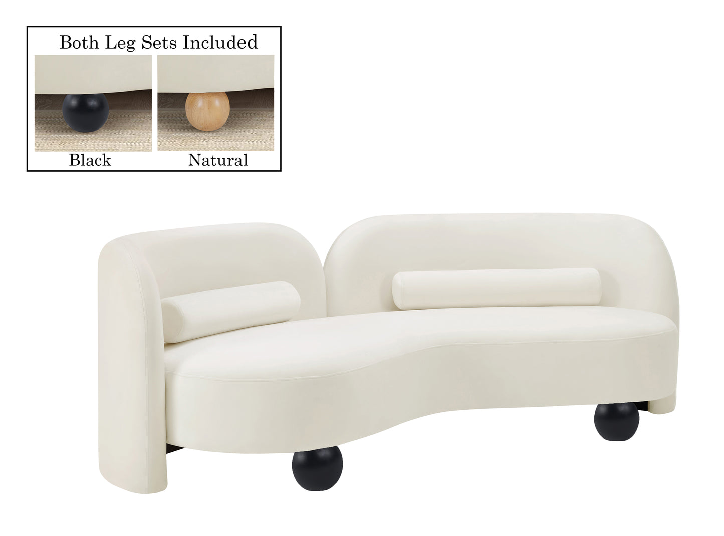 harlow cream velvet sofa