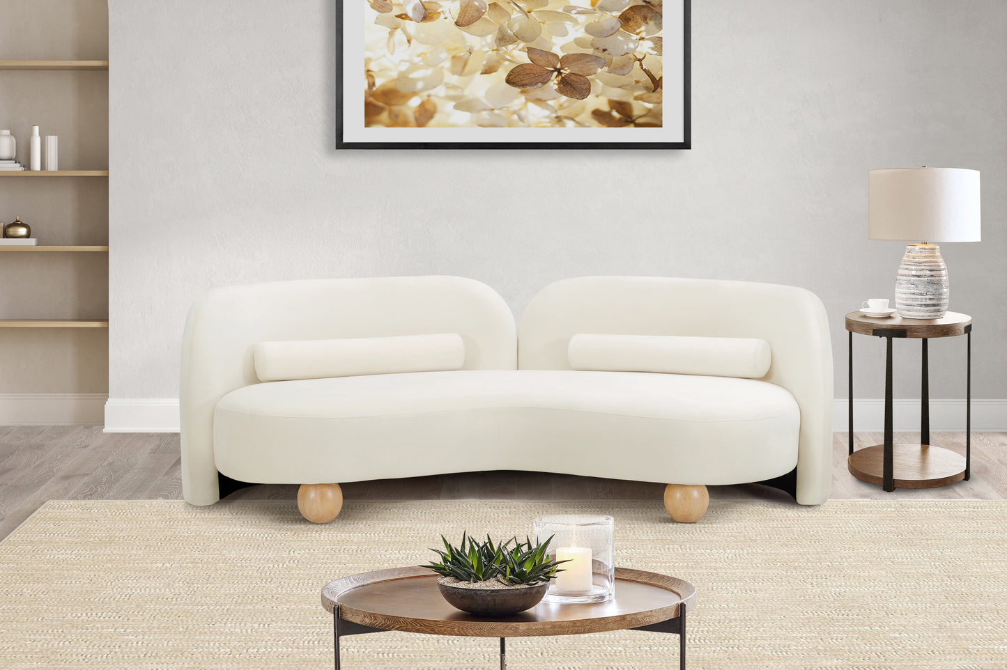 harlow cream velvet sofa