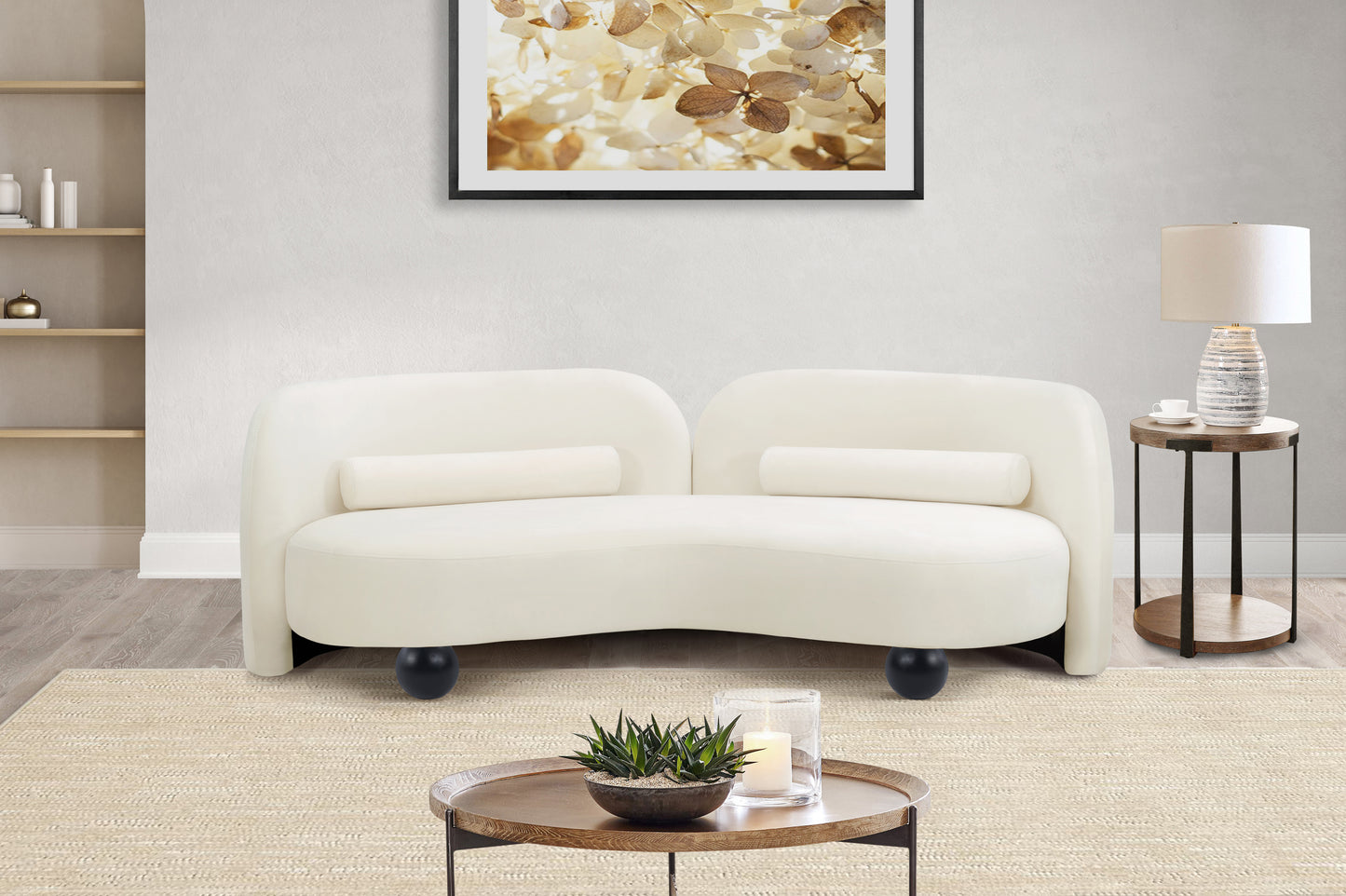 harlow cream velvet sofa