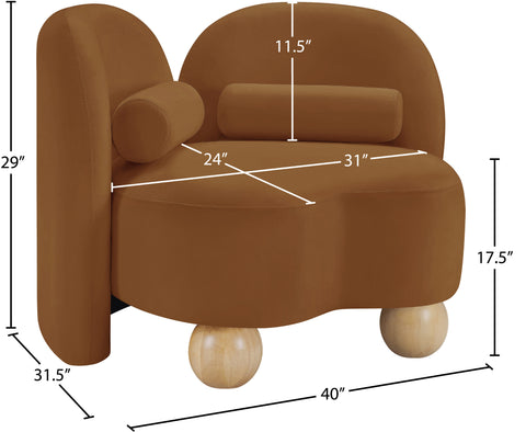 Camden Saddle Velvet Upholstered Chair, 1 Piece