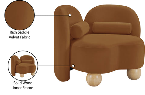 Camden Saddle Velvet Upholstered Chair, 1 Piece