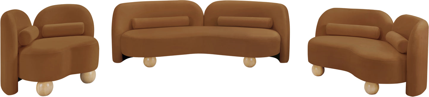 harlow saddle velvet loveseat