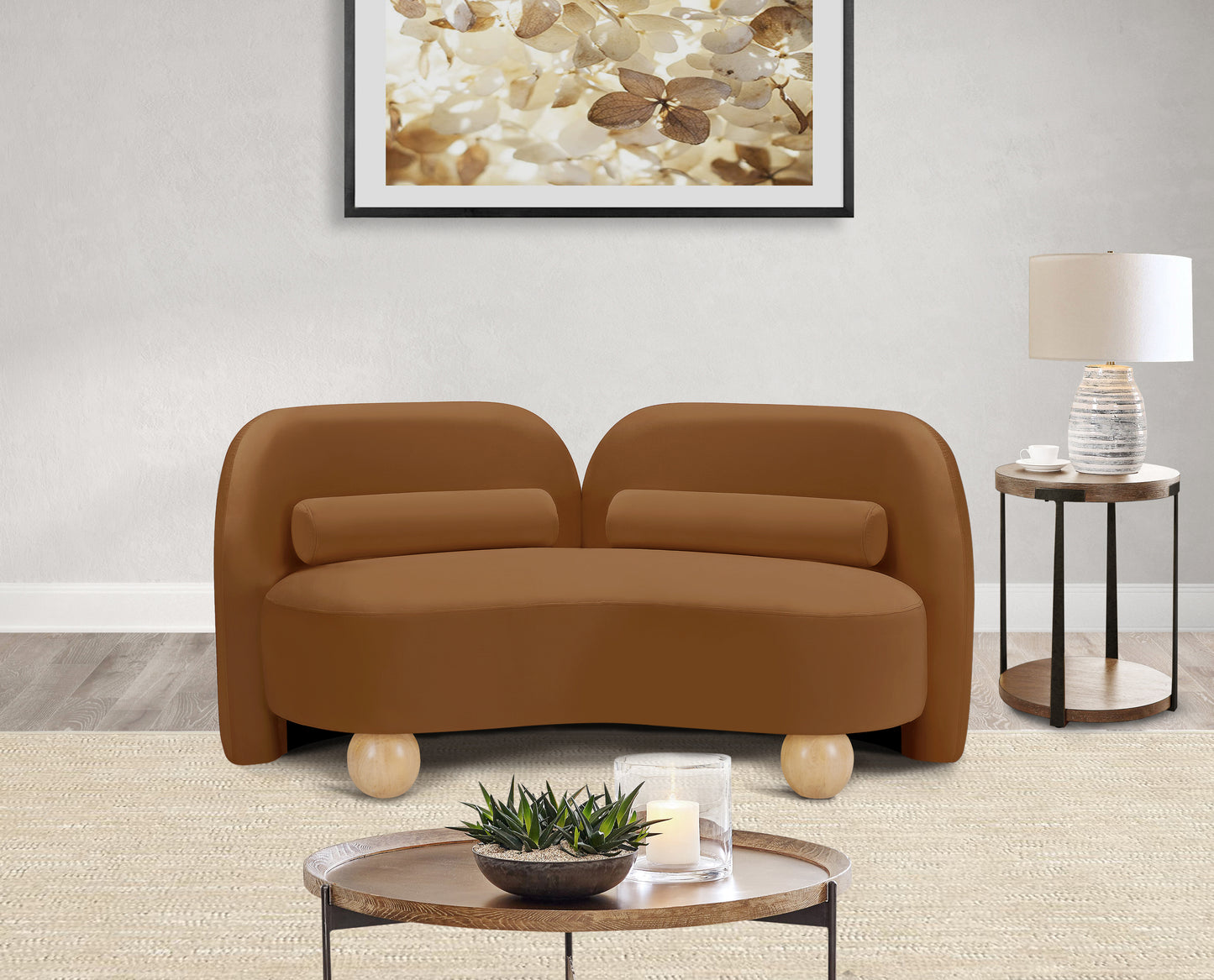 harlow saddle velvet loveseat