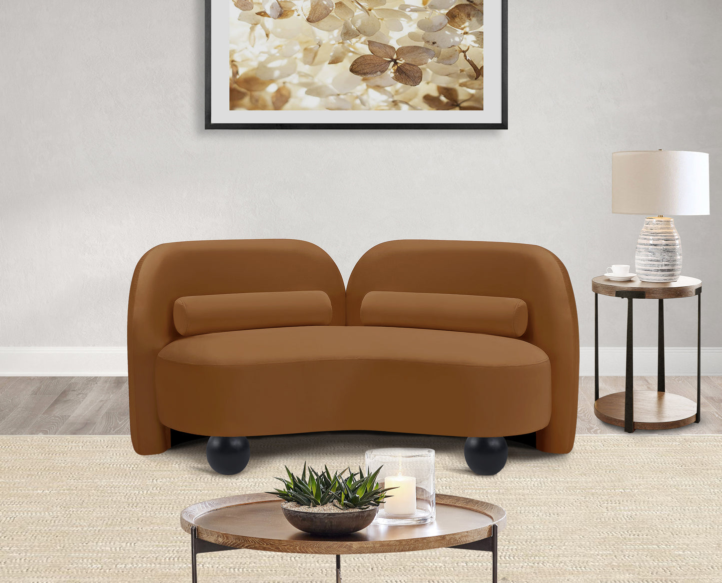 harlow saddle velvet loveseat