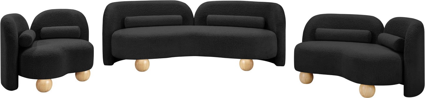 harlow black boucle fabric chair