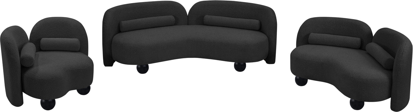 harlow black boucle fabric chair