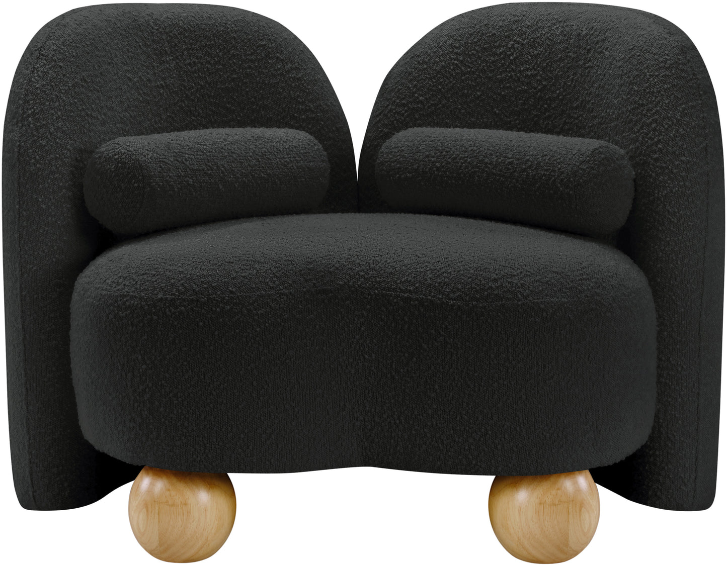 harlow black boucle fabric chair